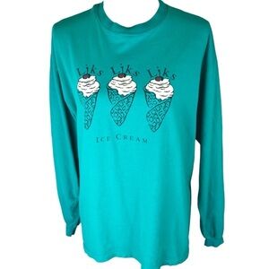 Liks Ice Cream Denver CO Long Sleeve Hanes Beefy T Shirt, Large